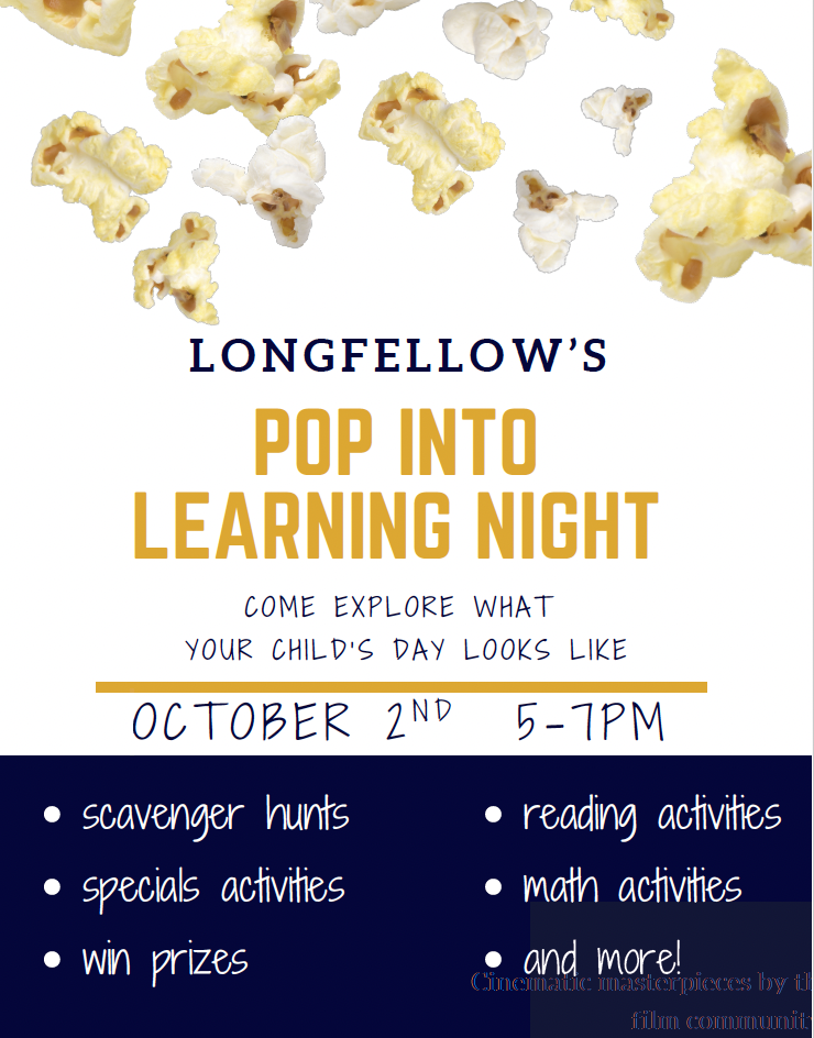 Pop Into L earning Night Flyer