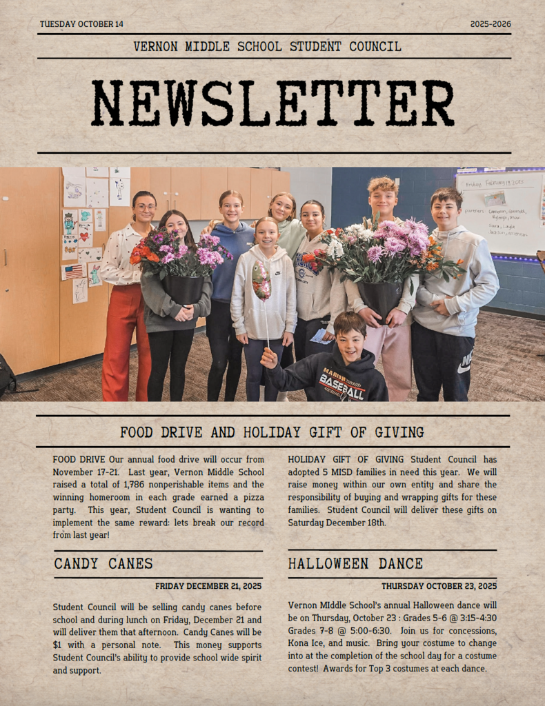 VMS Student Council Newsletter