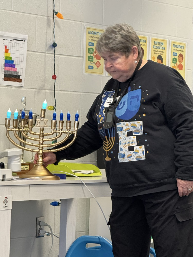 Kindergarten learning about Hanukkah 