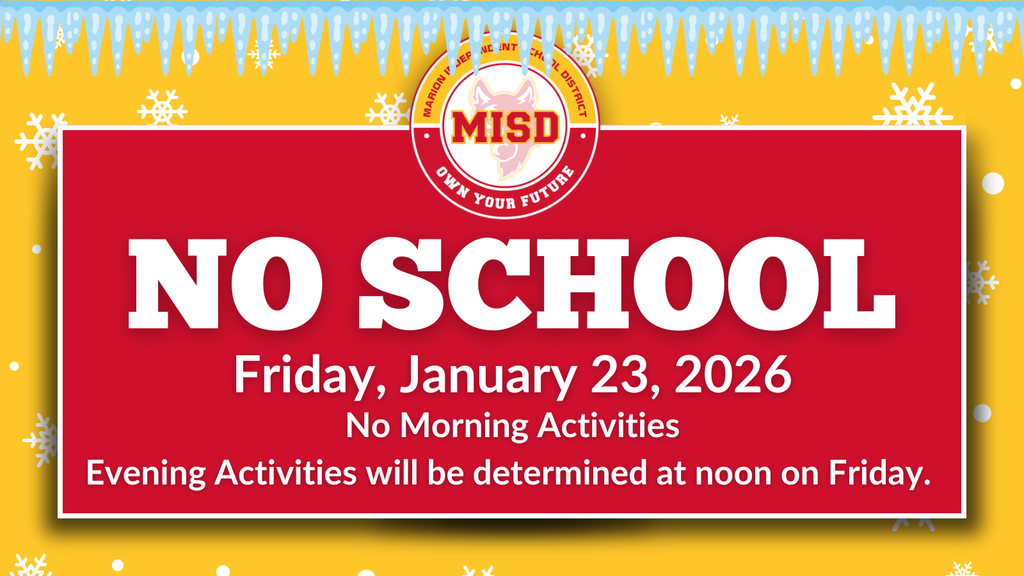 No School on Friday, January 23