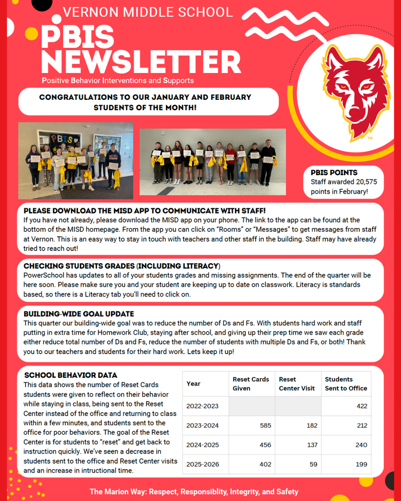 VMS February/March Newsletter 2026