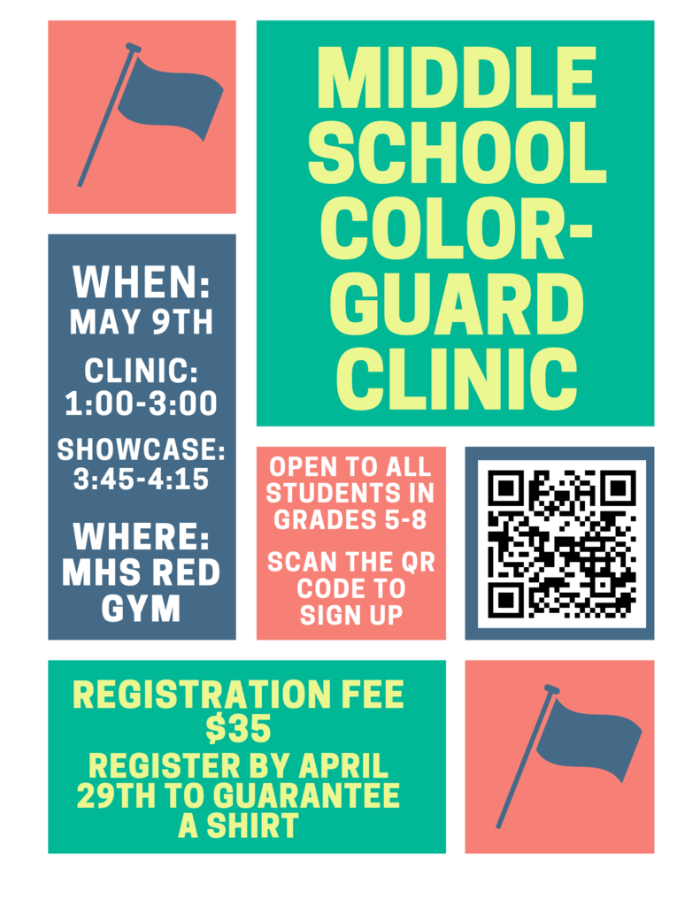 Color Guard Clinic 5/8 - Deadline for t-shirts extended to 4/29