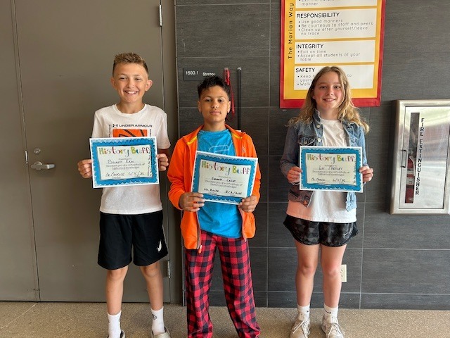 6th Grade Award Winners Q4