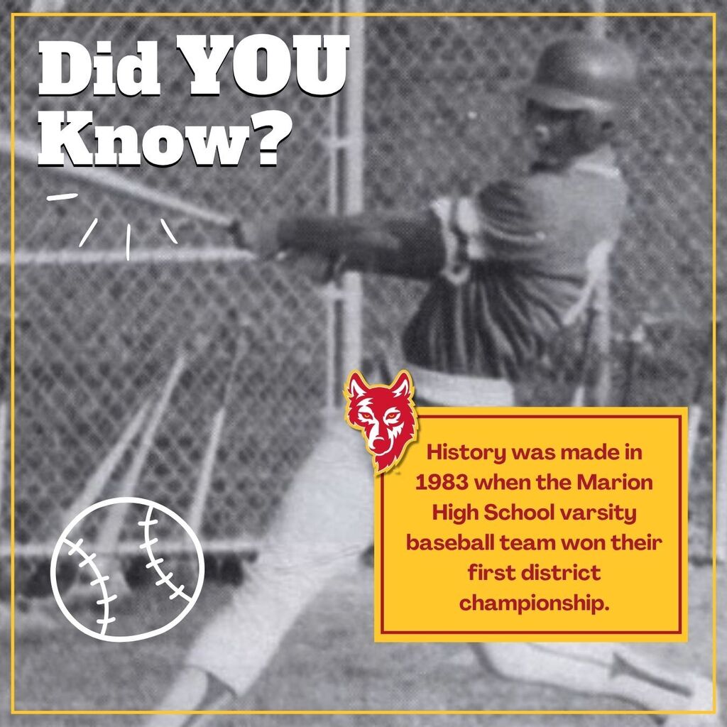 Did you know? History was made in 1983 when the Marion High School varsity baseball team won their first district championship. 