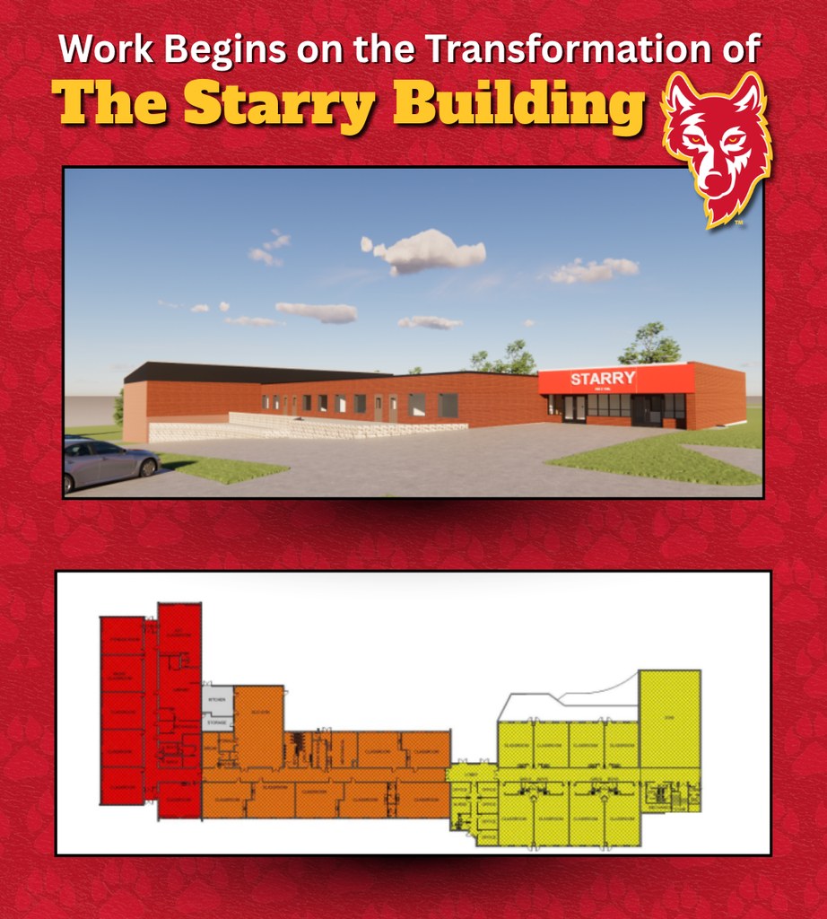 Work Begins on the Transformation of The Starry Building. Rendering and map of the updates.