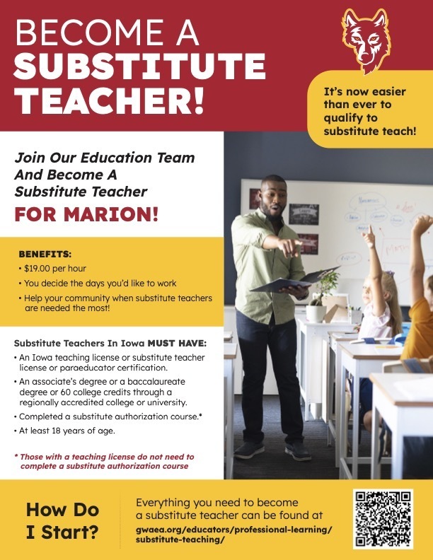 Become a Substitute at Marion Independent