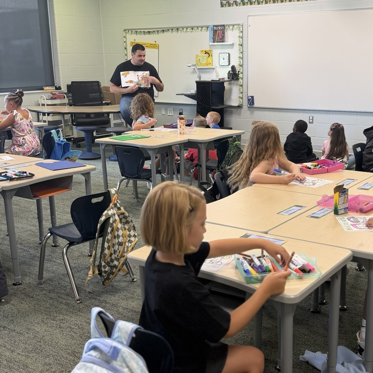 first graders working