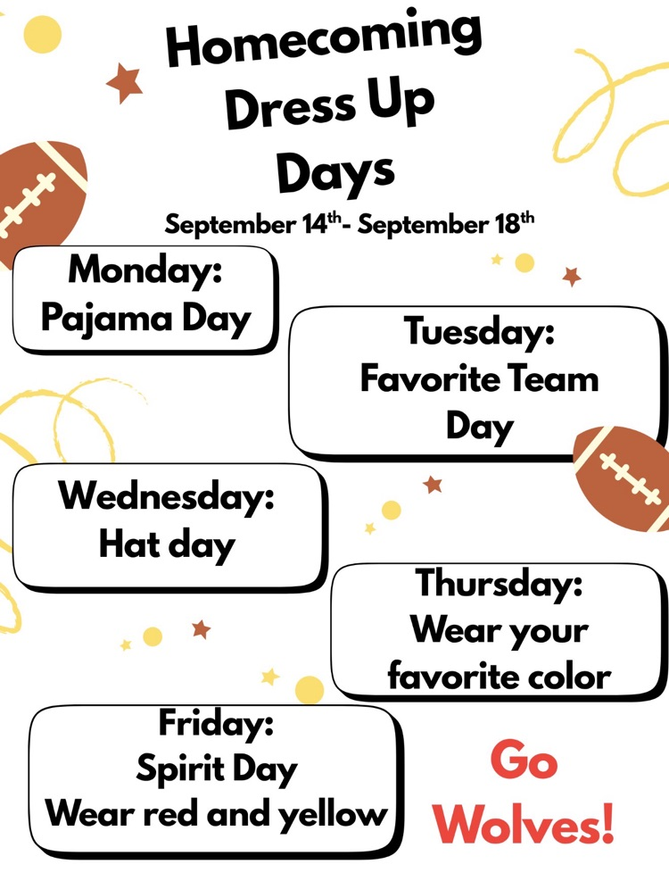 homecoming dress up day flyer