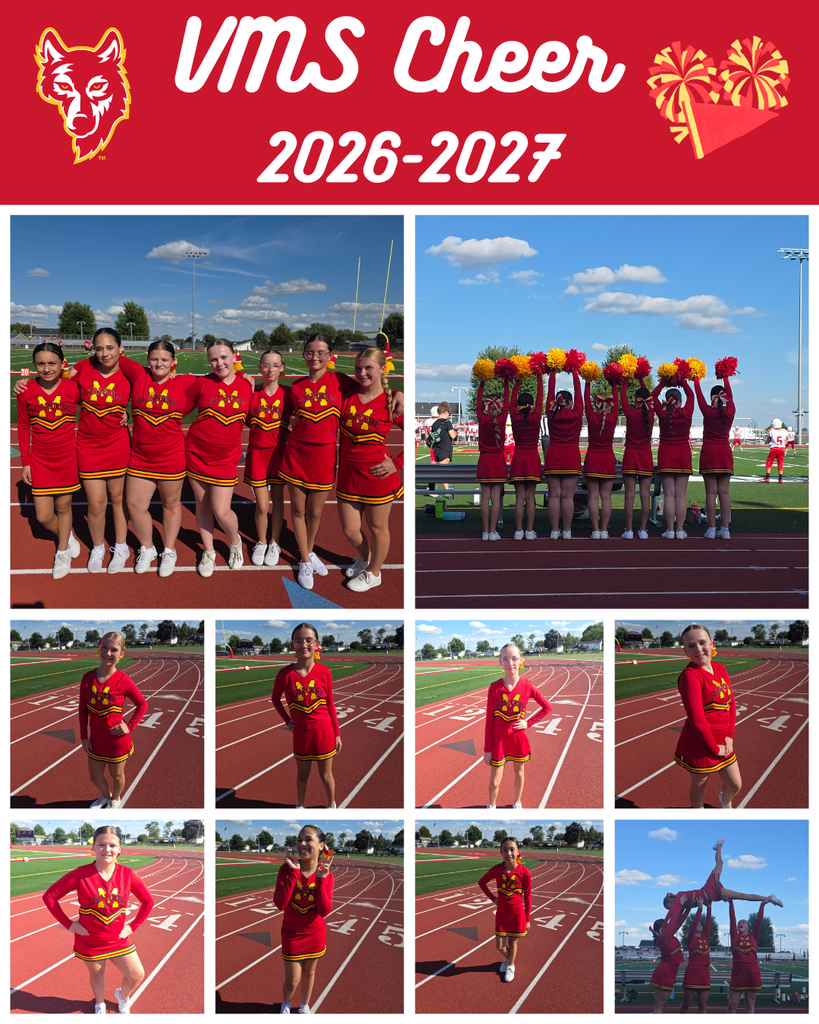 Multiple photos of VMS cheerleaders cheering at Thursday night's VMS Football game!
