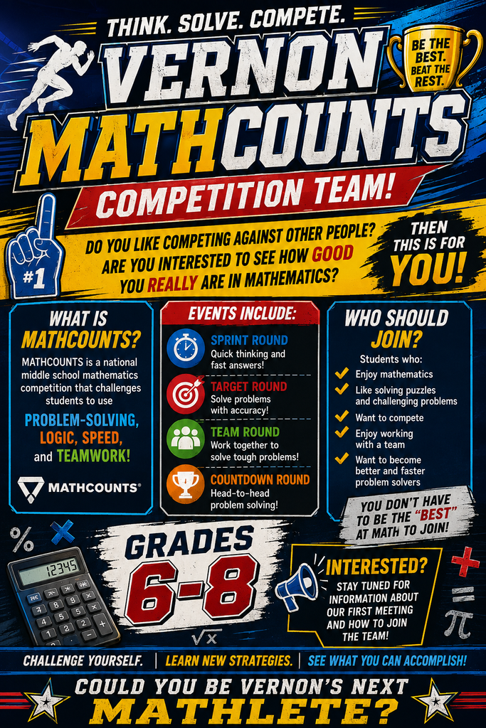 Vernon MathCounts Competition Team for Grades 6-8 Flyer