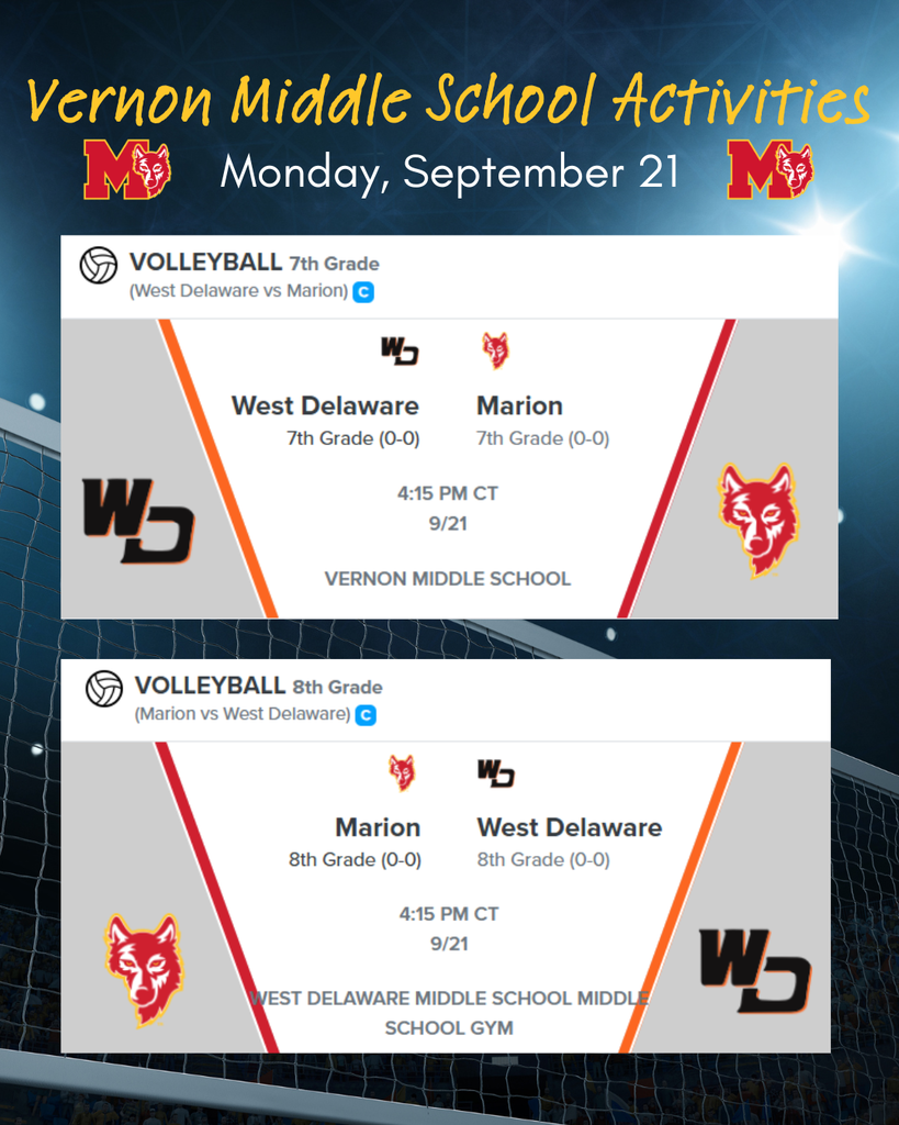 VMS Volleyball 9/21 at 4:15 pm
