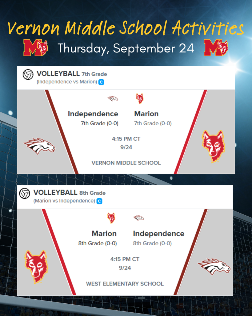 VMS Volleyball 9/24 at 4:15 pm