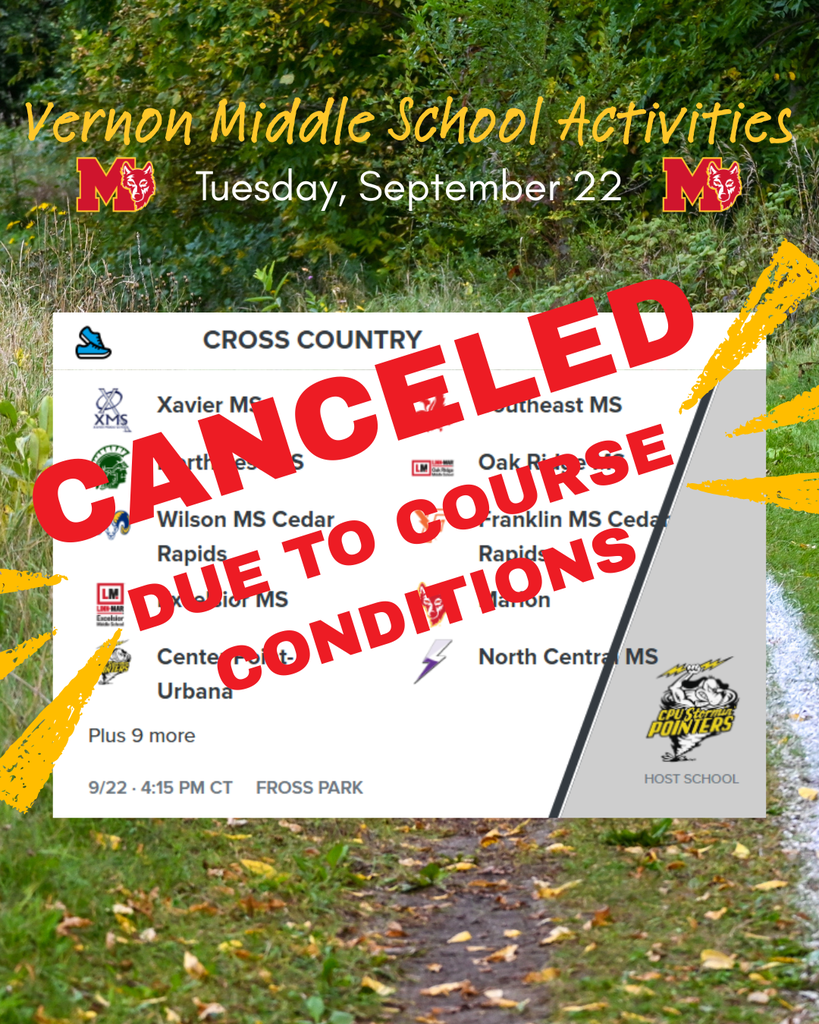 VMS Cross Country 9/22 Canceled due to Course Conditions