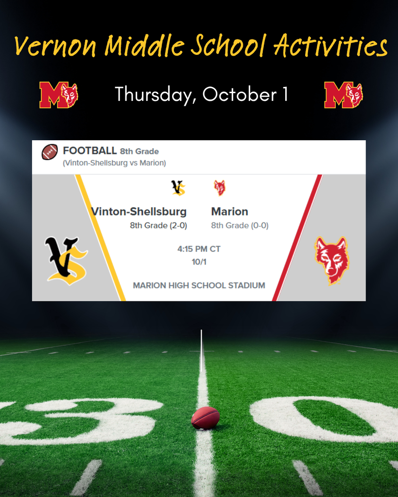VMS Football 10/1 - 4:15 pm - 8th at Home