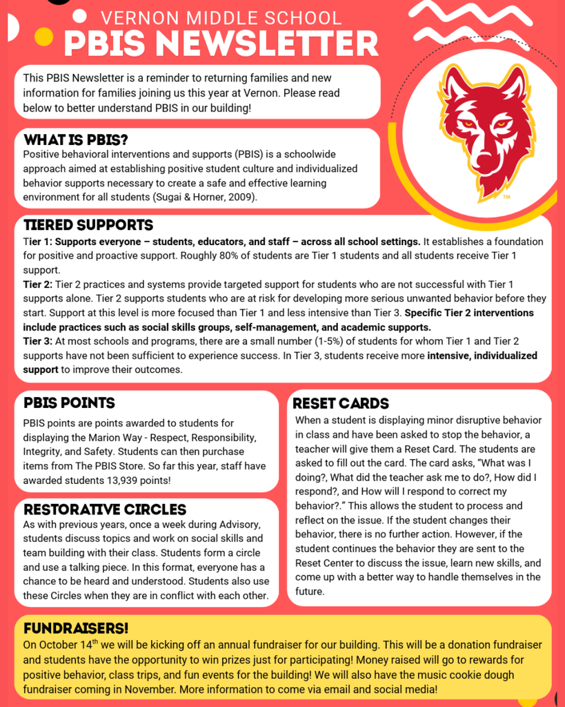 VMS PBIS Newsletter for September 2026