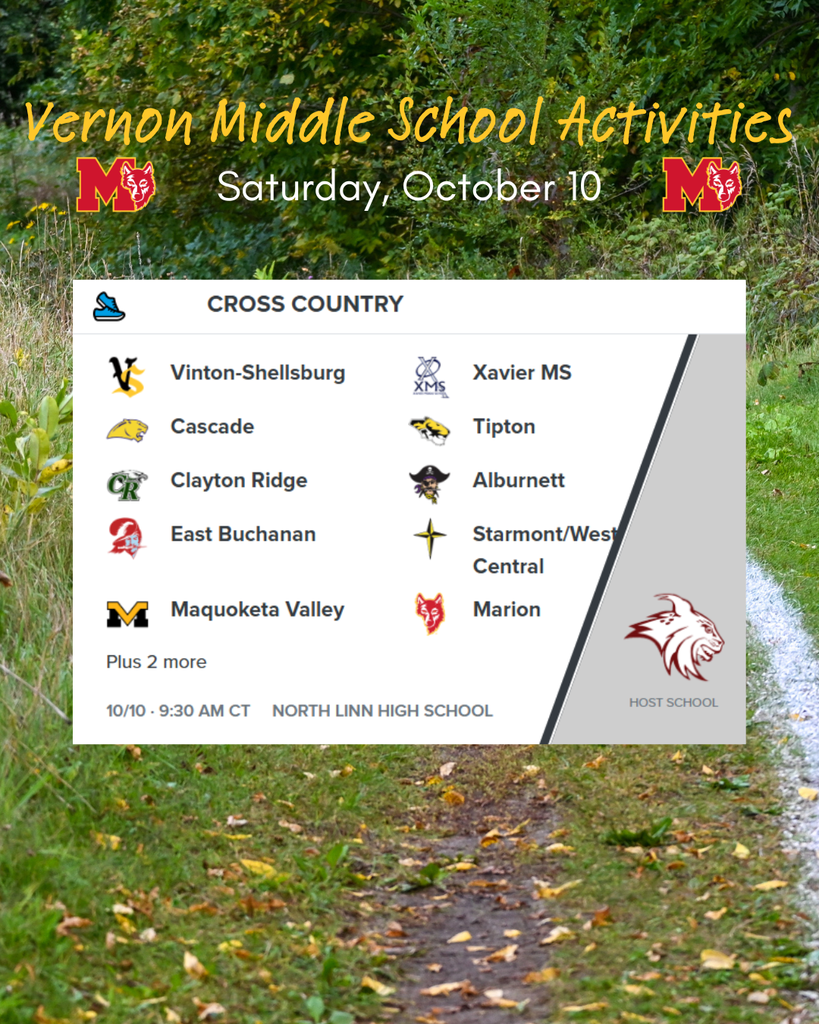 VMS Cross Country 10/10 - 9:30 am at North Linn HS