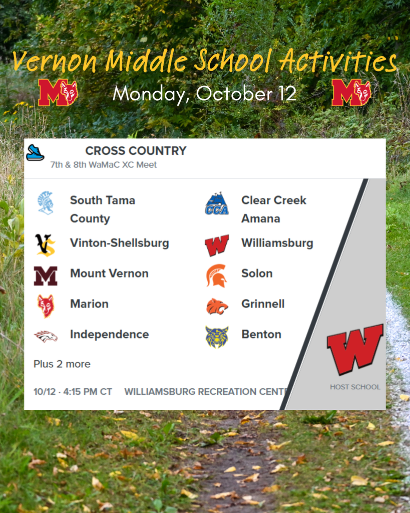 VMS Cross Country 10/12 at 4:15 at Williamsburg