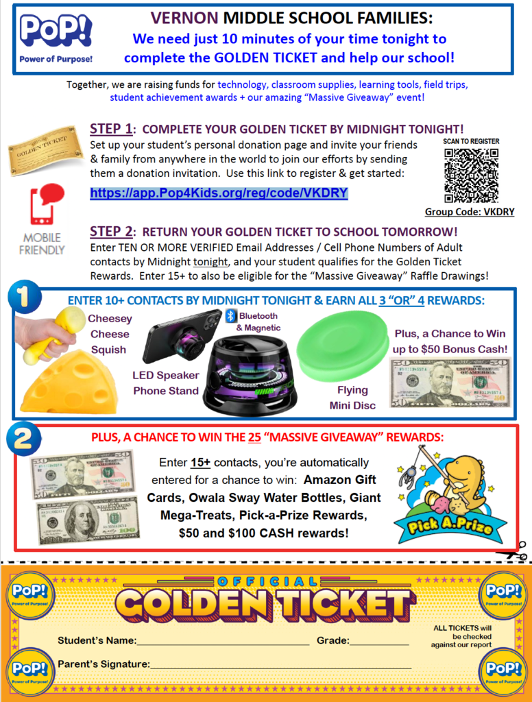 VMS Fundraiser Information and Prizes