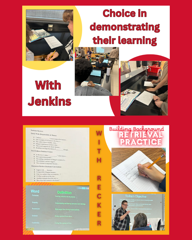 Students working on classroom assignments with Choice and Retrieval Practice