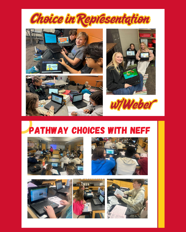 Students working on classroom assignments with Representation and Pathway Choices