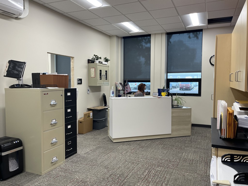 The newly remodeled office area.