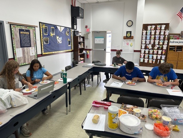 Students Working on Emblems