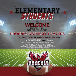 Poster inviting elementary students to field with players