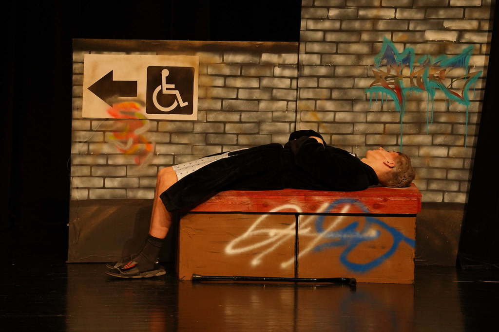 1 student acting on stage