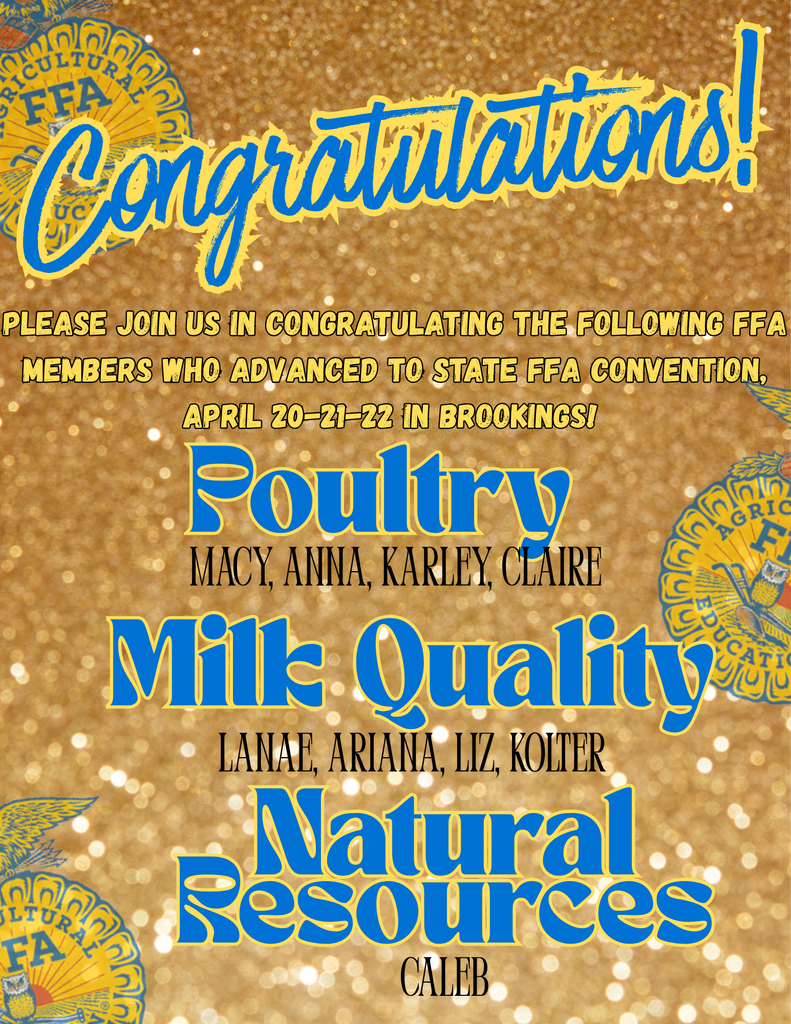 FFA members that advanced to State! 