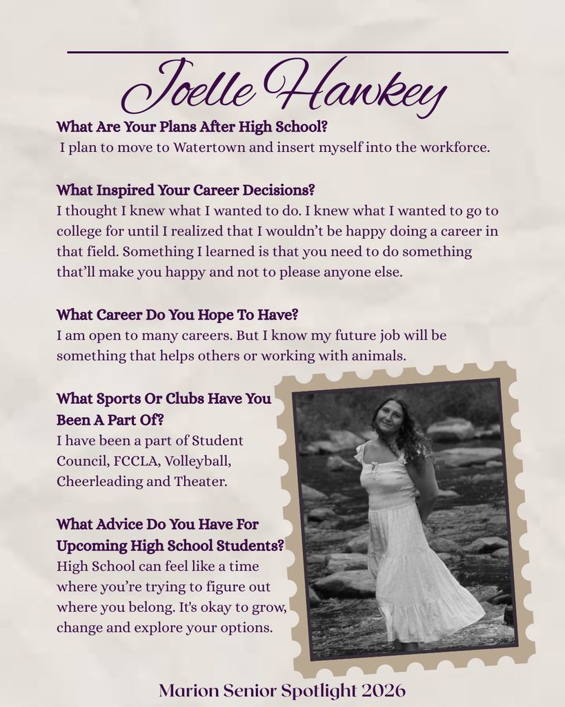 Senior Spotlight Joelle Hawkey