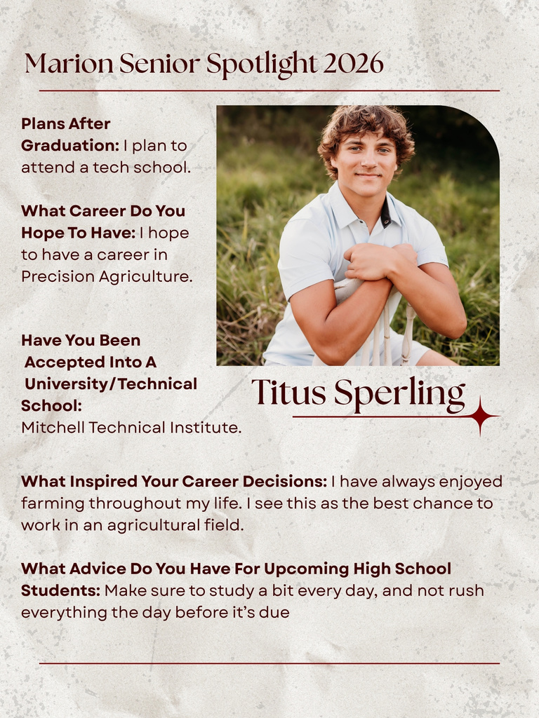 Senior Spotlight on Titus Sperling