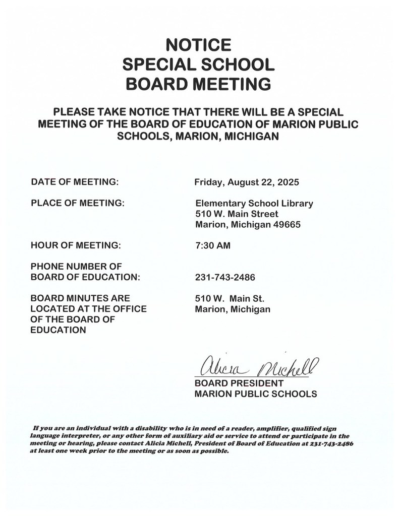 School Board Meeting Information