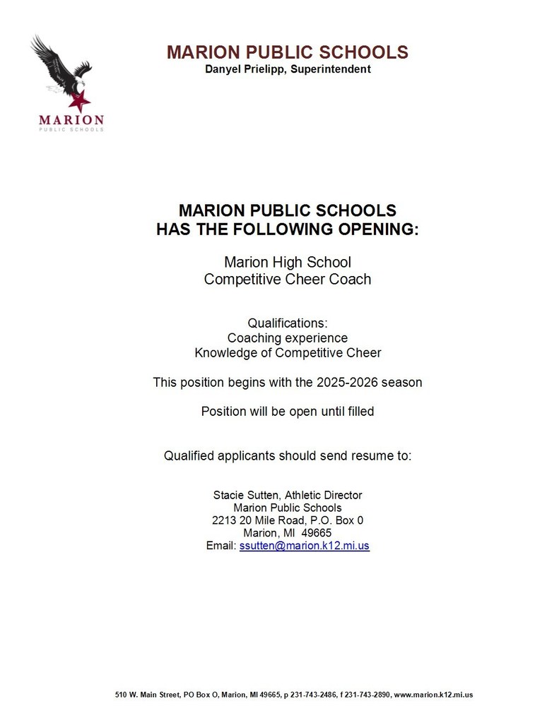 Competitive Cheer Coach Opportunity