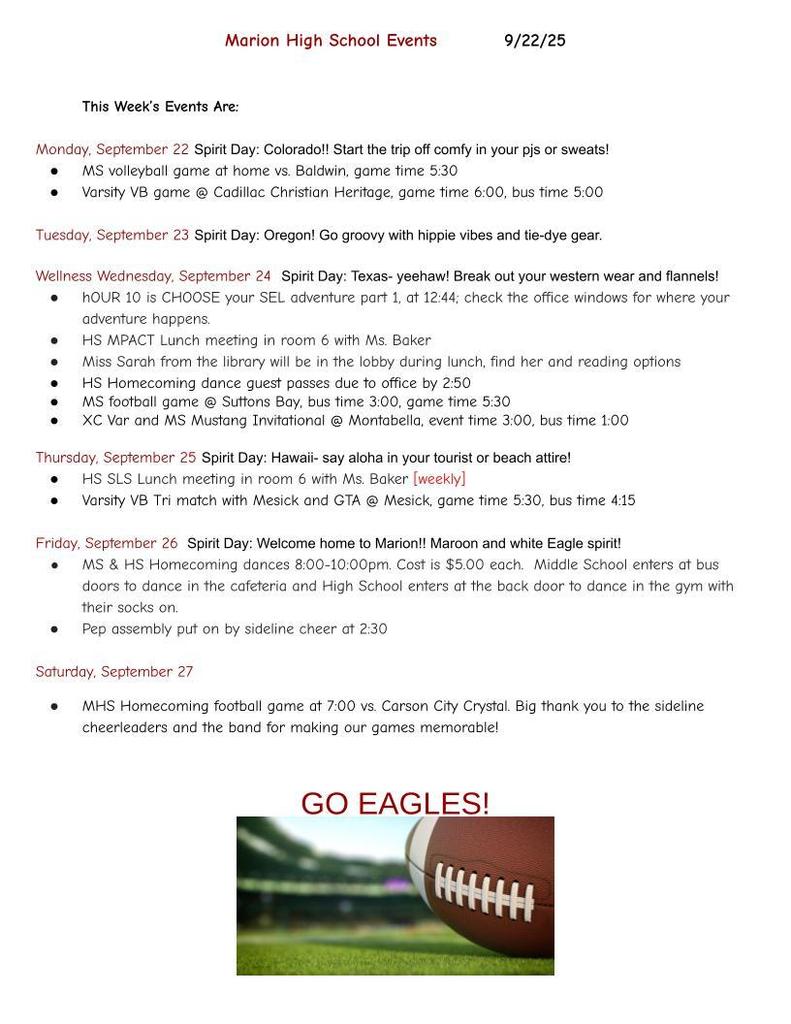 MHS Announcements