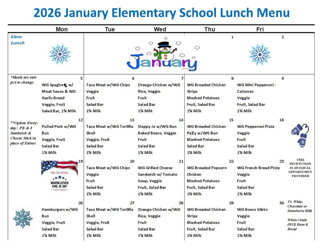 Elementary Menus