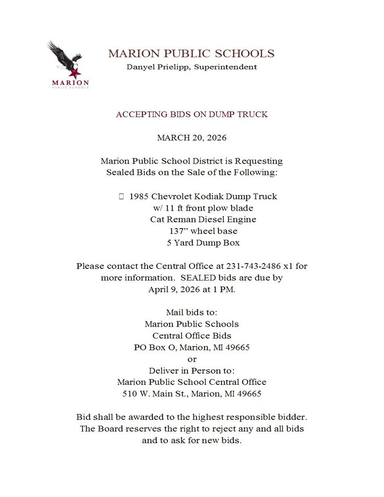 Dump Truck Bid Information