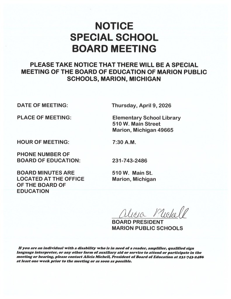 Special Board Meeting Notice