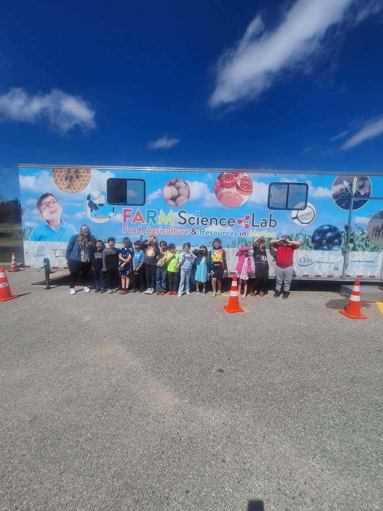 Students on Science Trailer