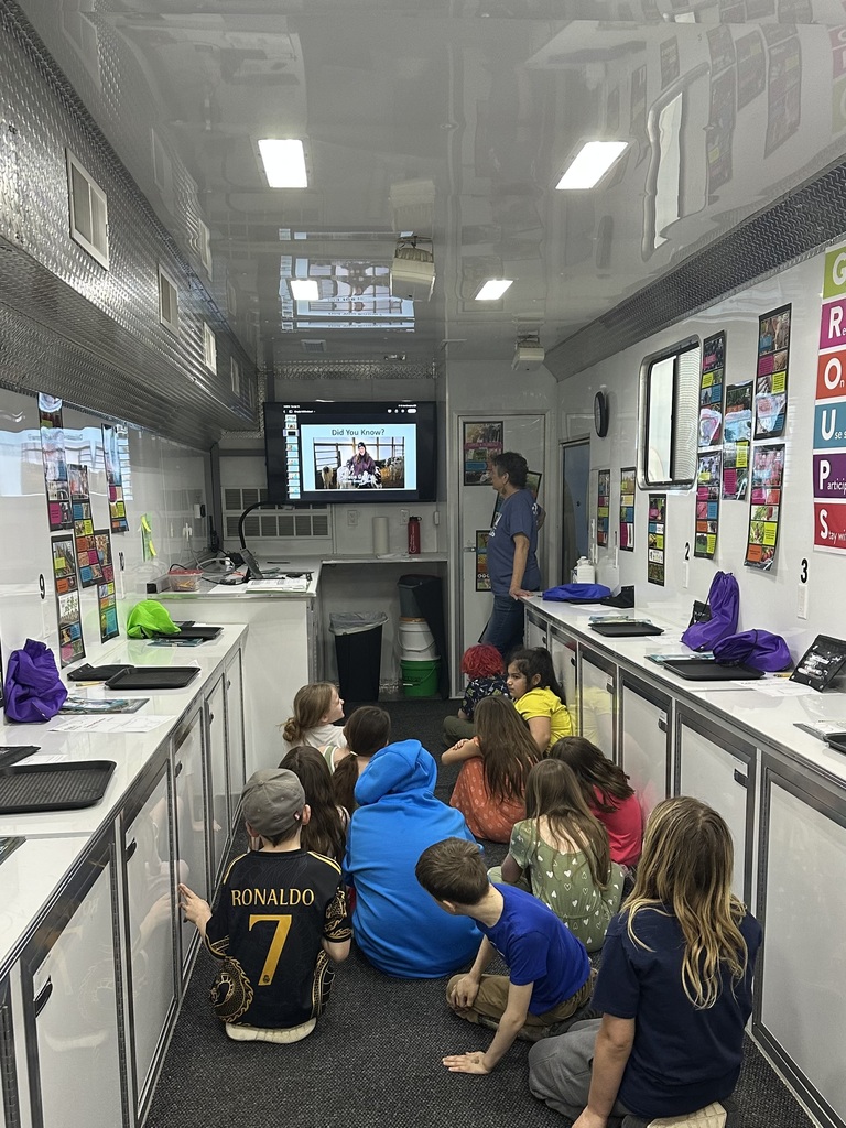 Students on Science Trailer