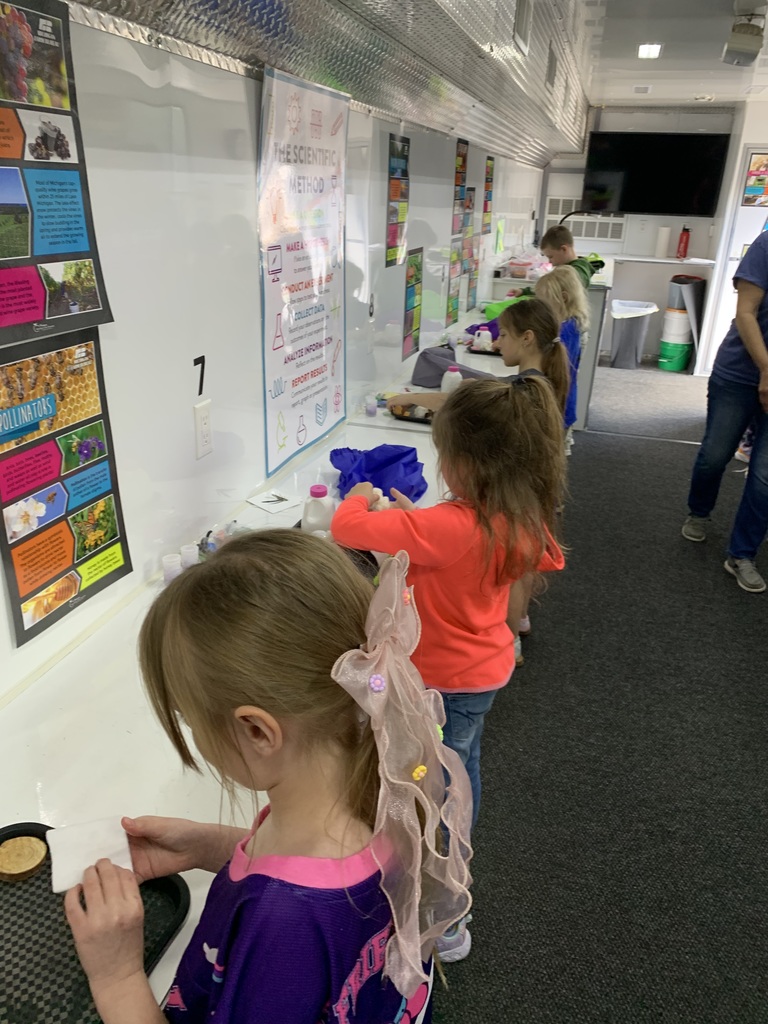 Students on Science Trailer