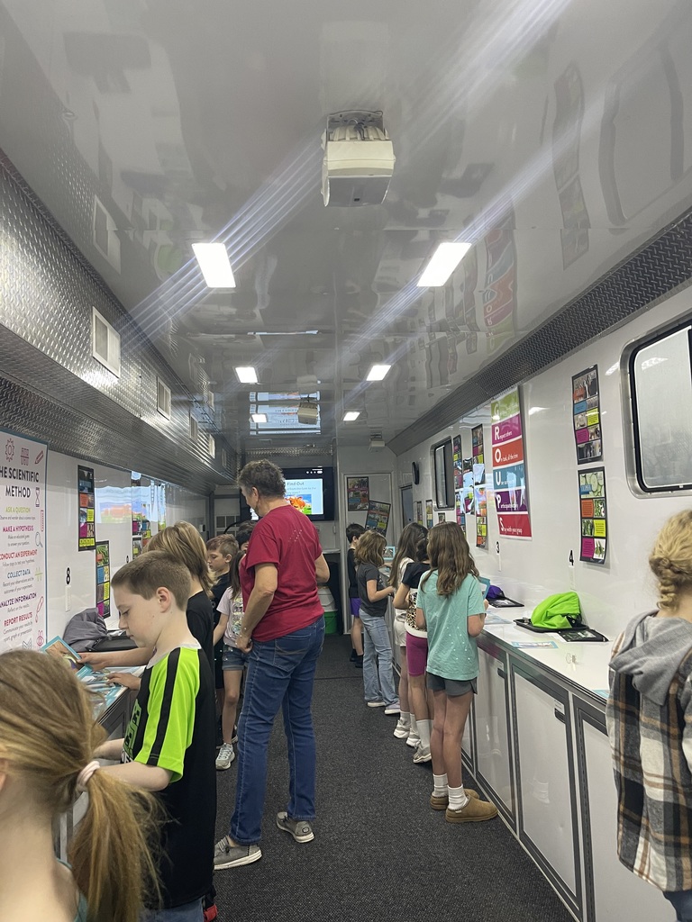 Students on Science Trailer