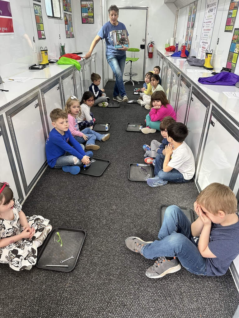 Students on Science Trailer