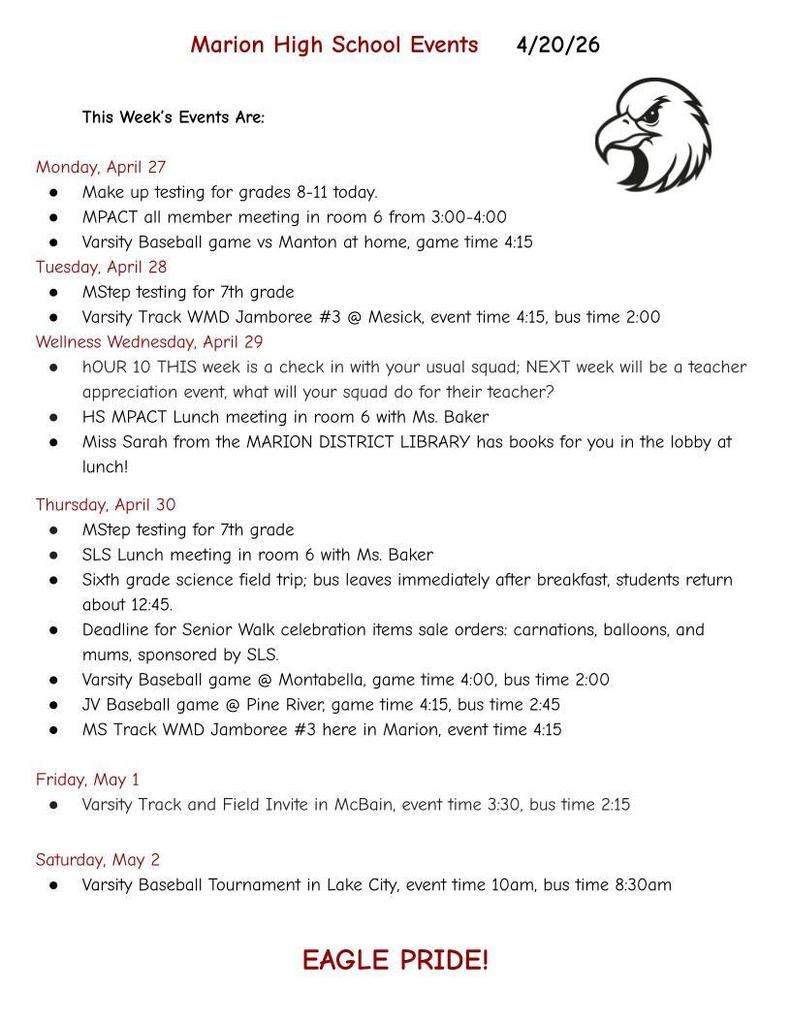 Weekly Announcements