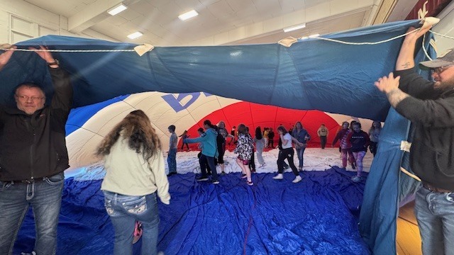 Students with the balloon.