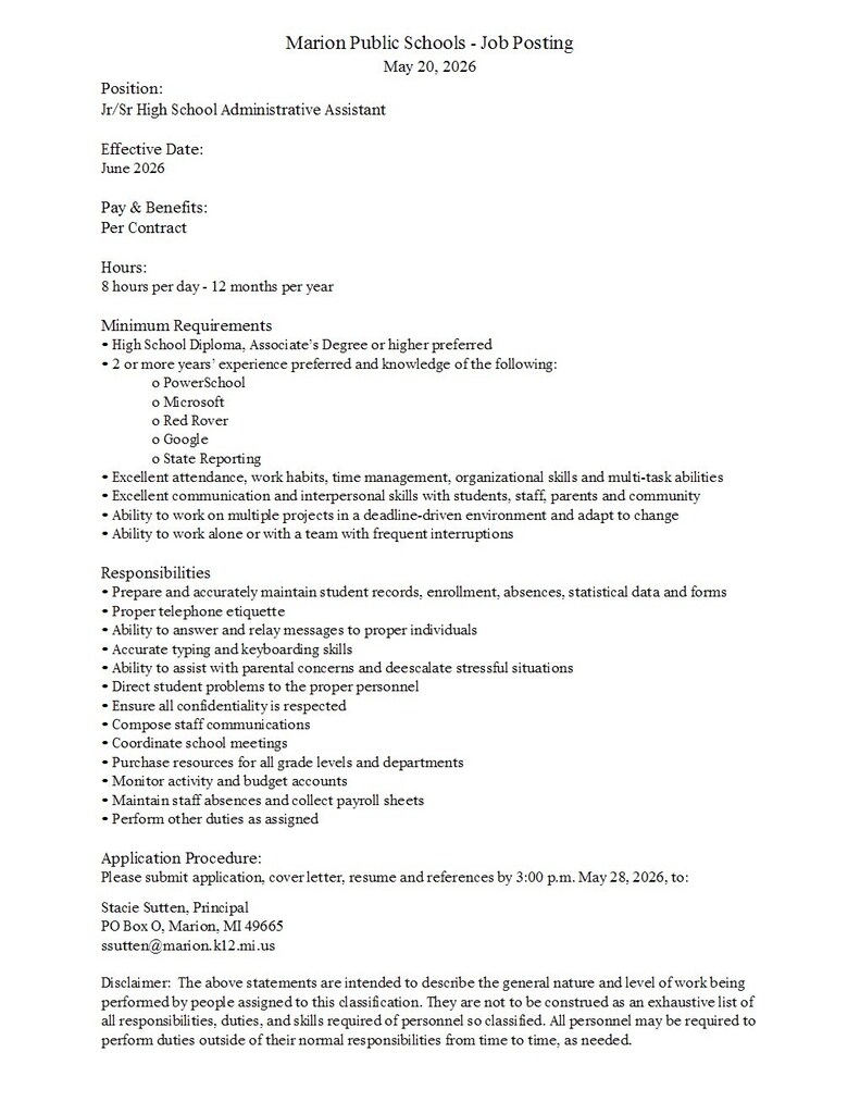 Job opening