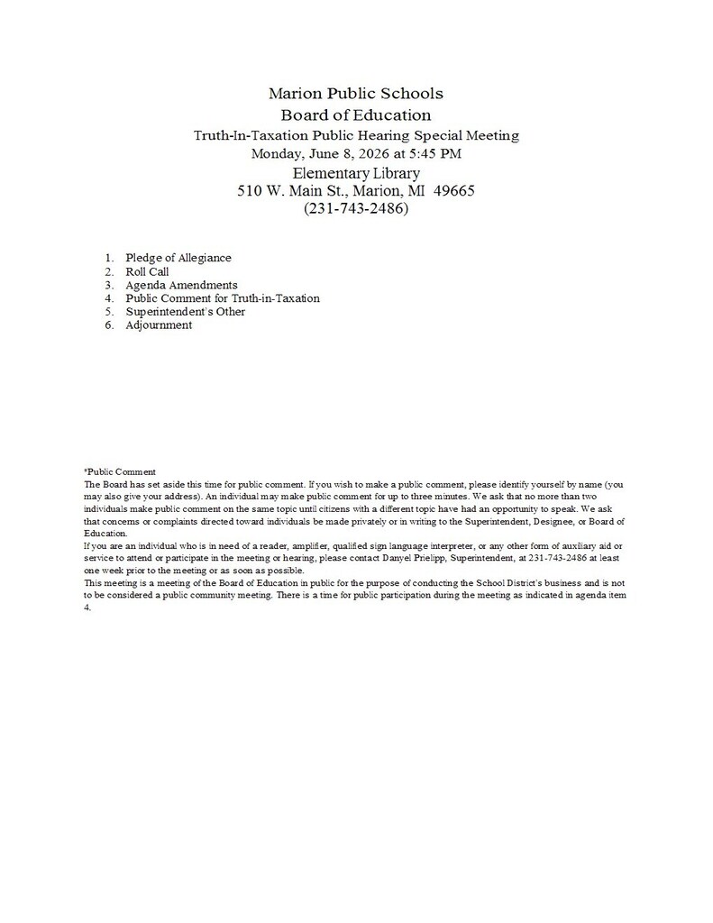 School Board Meeting Information