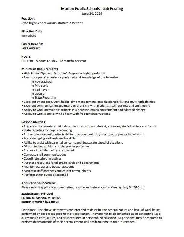 Administrative Assistant