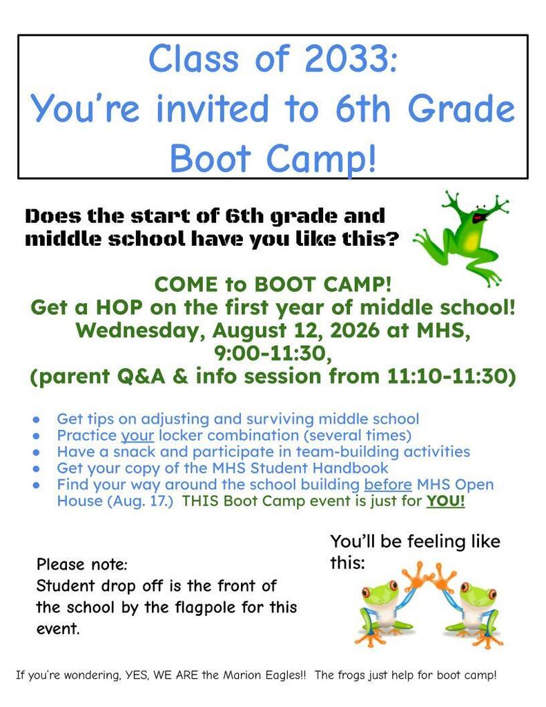 6th grade orientation information