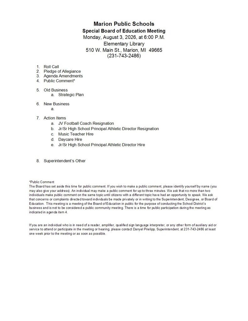 school board agenda