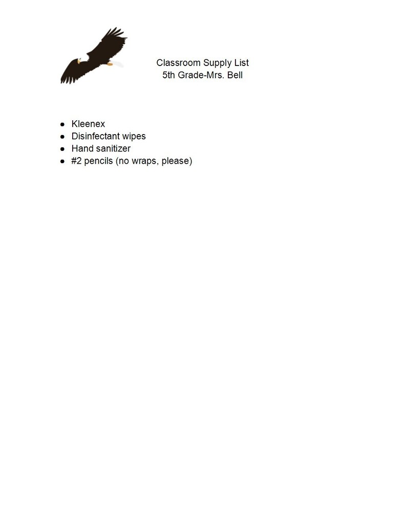 Classroom Supply List